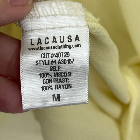 Anthropologie LUCAUSA Women's Yellow Sunday Seashell Long-Sleeve Sheer Tunic Dre - Picture 5 of 5